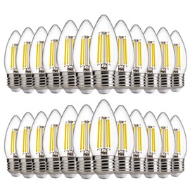 FLSNT B11 E26 LED Chandelier Light Bulbs, 60W Equivalent, 5000K Daylight Dimmable LED Candelabra Bulbs, 550LM, 24 Pack UL,CA65 Listed.