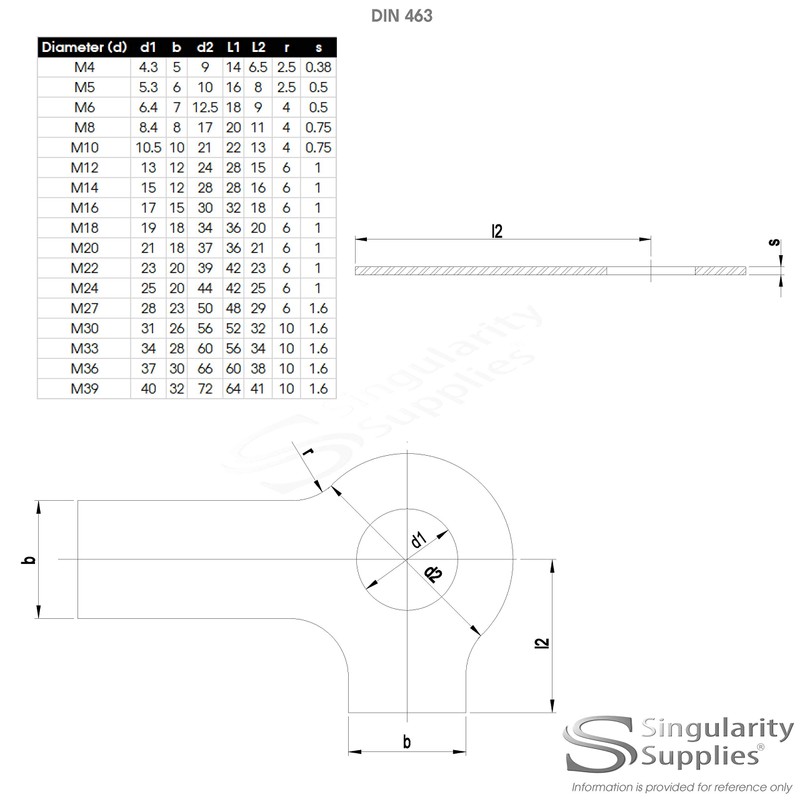 M5 (5mm x 16mm) Tab Washer (Winged) - Stainless Steel
