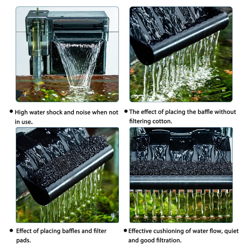 Aquarium Filter Baffle, Fish Tank Accessory, Helps Maintain a Calm