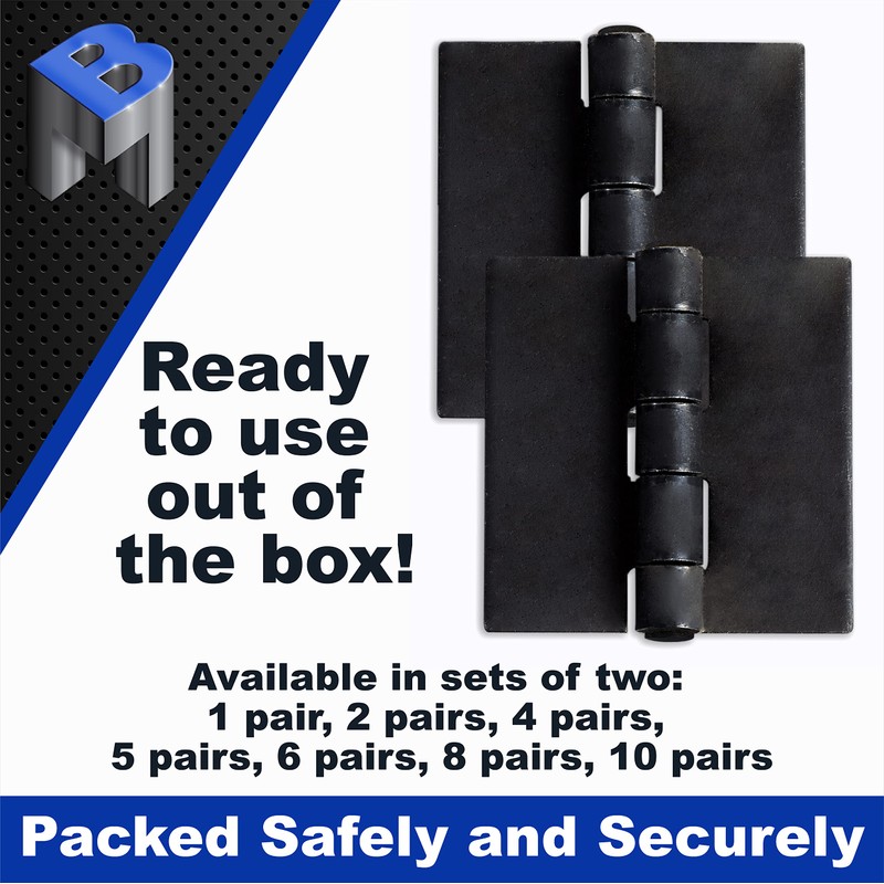Bobco Metals 4" Heavy Duty Weldable Hinges | Steel Butt