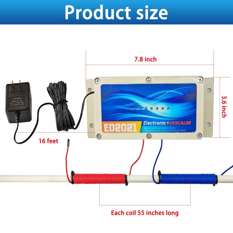 Whole House Electronic Water Descaler, Salt Free Hard Water Conditioner,