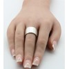ju .q SILBER Wide Elegant Frosted 925 Silver Ring Approx.