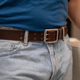 Nickel Smart Ridgeline Trail Heavy Duty Brown Belt with Certified Nickel Safe Durable Stainless Steel Buckle (Brown, 56 Inch)