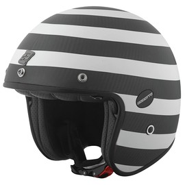 Bogotto V587 Scacchi Carbon Jet Helmet (Black/White, XS)