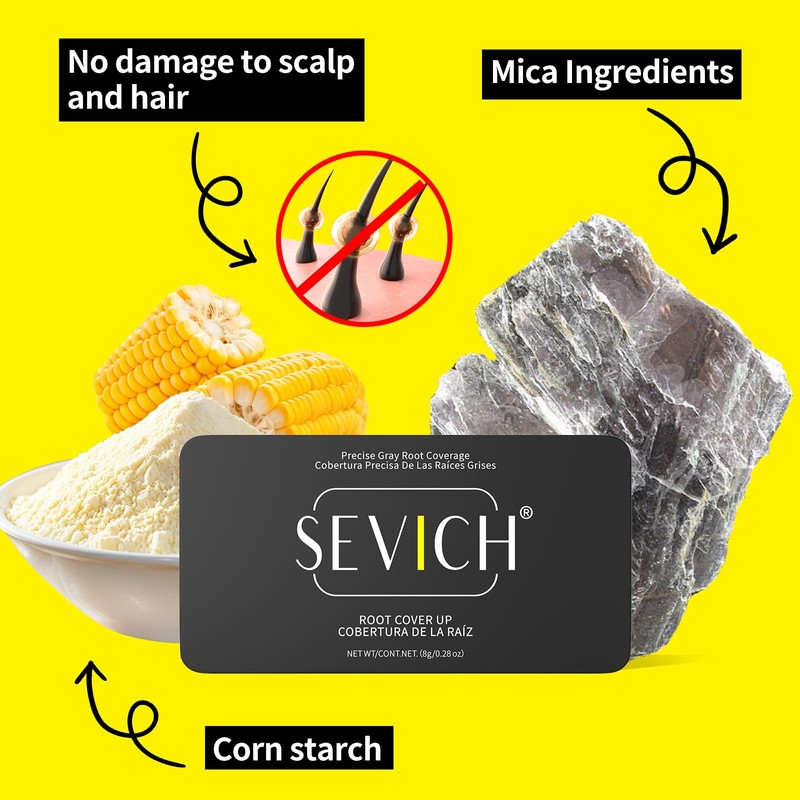 SEVICH Root Touch up, Hairline Powder with Brush, Instantly Conceals