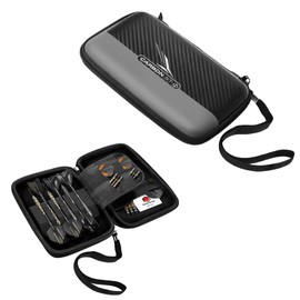 Harrows Darts Case Carbon ST Pro 6 | Dart Case Darts Holder I Darts Case Holds 6 Darts | Protective EVA Material | Darts Accessories I Holds 6 Darts Fully Assembled and Darts Accessories I Black Grey