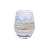 Juliska Puro Marbled Glasses (Blue, Stemless Wine Glass)