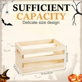 Yiyiring 12 Pcs Small Wooden Crates with Handles Bulk 6.5'' Mini Wood Crates for Crafts Rustic DIY Unfinished Wood Storage Boxes Decorative Farmhouse Basket Display Home Kitchen Milk Wine Toys Decor