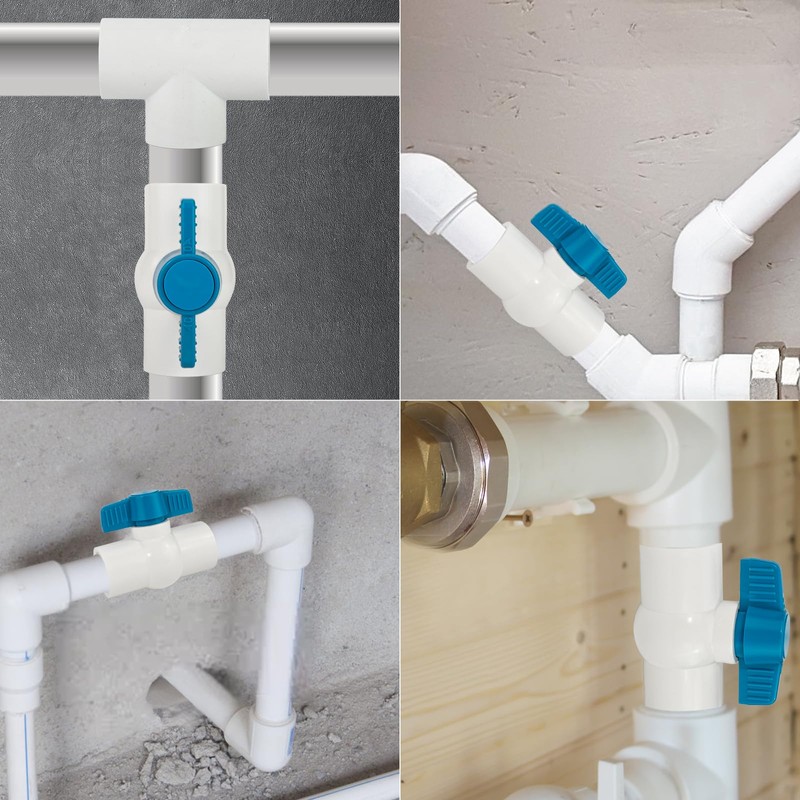 GASHER 5PCS 3/4 Inch PVC Ball Valve Shut Off Switch