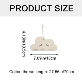 Cloud-shaped Wooden Hair Clips Organizer Wall Hanging Hair Clips Holder Tassels Hair Bows Storage for Girls Hairpin Storage and Wall Decoration