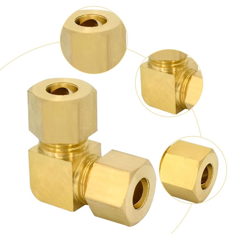 8 mm Angle Compression Fitting, Brass Compression Pipe Fitting, Pneumatic