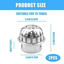 Vegena Pack of 2 Gutters, Leaf Protection, Downpipe Protection, Stainless Steel, Rain Gutters, Leaf Protection, Gutter Protection, Leaf Catcher Grid, Leaf Catcher for Roof Pipes, Leaf Pollution, Moss,