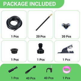 UMETASS 66FT Drip Irrigation System, 360° Adjustable Sprinkler Irrigation Kit, Plant Mister System for Garden Watering (66 Feet)