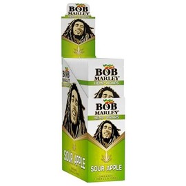 Bob Marley Wraps - Sour Apple Flavor - Full Box of 25 Pouches (2 Wraps / Pouch)