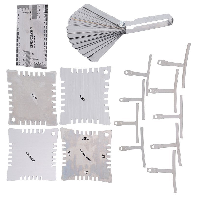 Guitar Measuring Set String Distance Height Radian Ruler Stainless Steel
