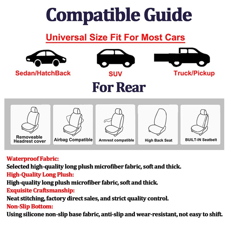 Washable Microfiber Non-Slip Towel Front Seat Cover, Gray