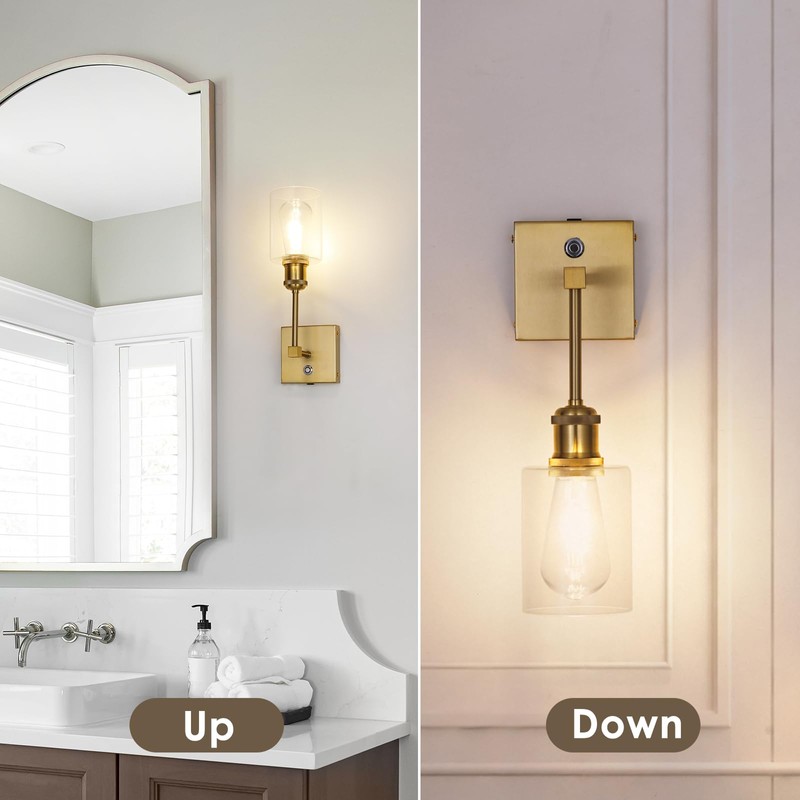 Neoglint Battery Operated Wall Sconces Set of 2, 5000mAh Rechargeable