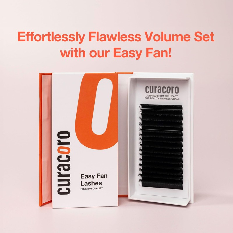 Curacoro Easy Fan Eyelash Extensions 0.03~0.07mm Thickness, C CC D