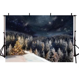 MEHOFOND 7x5ft Winter Photography Backdrop Christmas Snow Scene Forest Background Banner Family Holiday Party Decor New Year Xmas Eve Photo Props