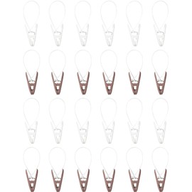 Clothes Pegs, Pack of 24, Windproof Plastic Clips with Lanyard, Non-Slip Strong Cloth Clips for Clothes, Socks, Bed Linen