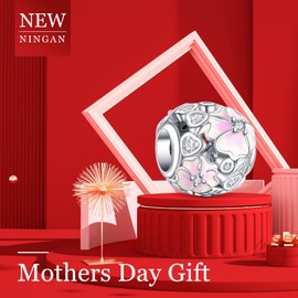 NINGAN 925 Sterling Silver Pendant Charm Gift for Mum Mother's Day Necklace Bracelet Compatible for Women, Cubic Zirconia