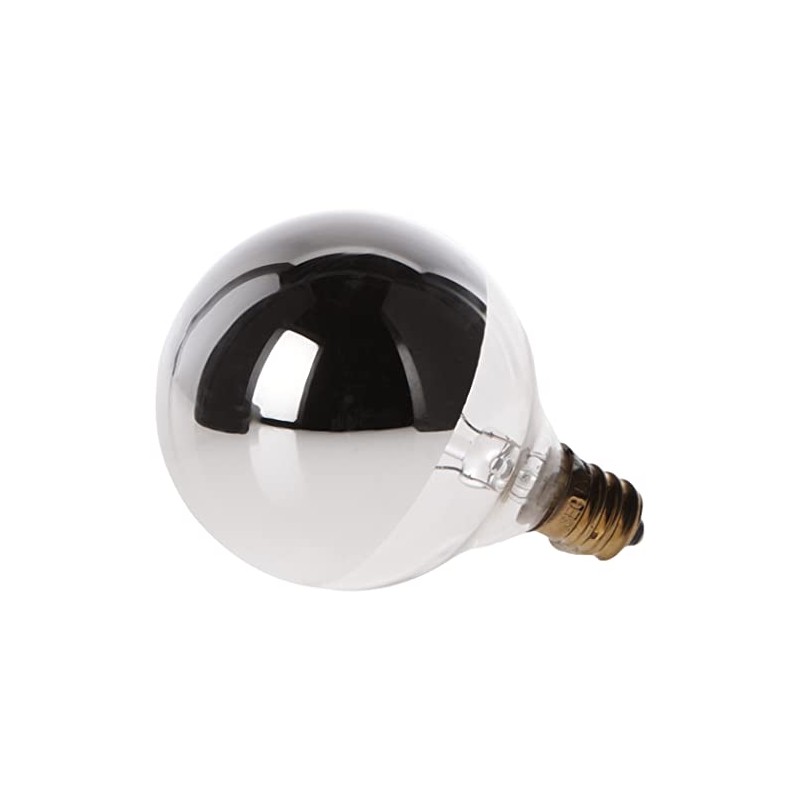 Satco S3244 120V Candelabra Base 25-Watt G16.5 Light Bulb, Silver