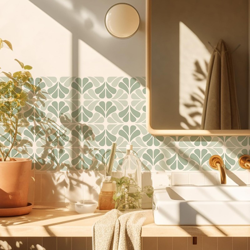 Alwayspon 25Pcs 6x6inch/15x15cm Peel and Stick Vinyl Wall Tile Sticker,