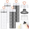 Baderke 4 Pcs Protein Powder Container 5 Layers Stackable Leakproof