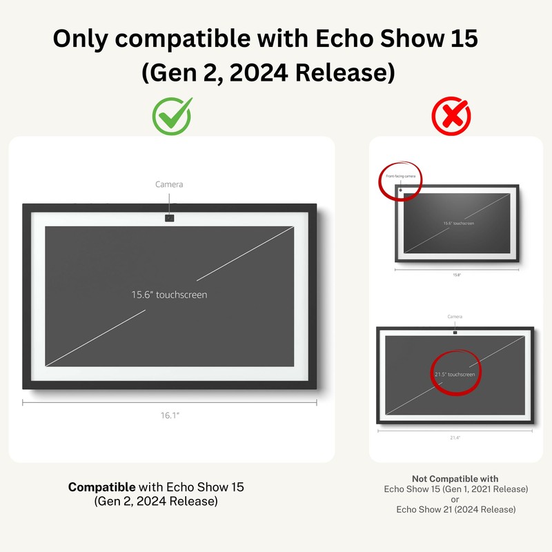 DICHA Decorative Wood Frame for Echo Show 15 (Gen 2,2024