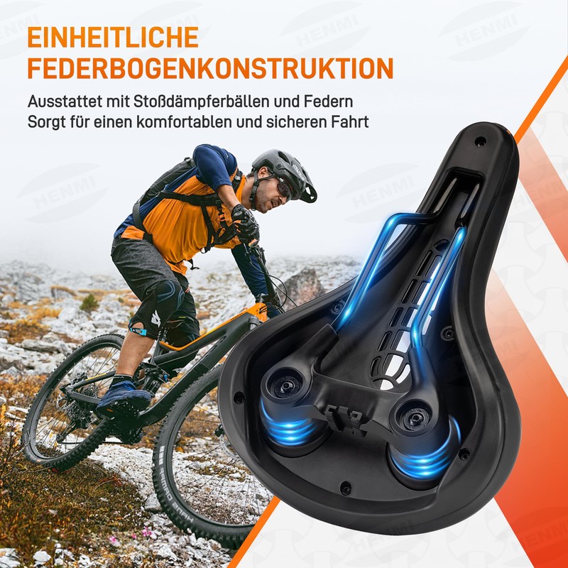 HENMI Bicycle Saddle Men Women Comfortable Breathable Shock Absorbing Ergonomic