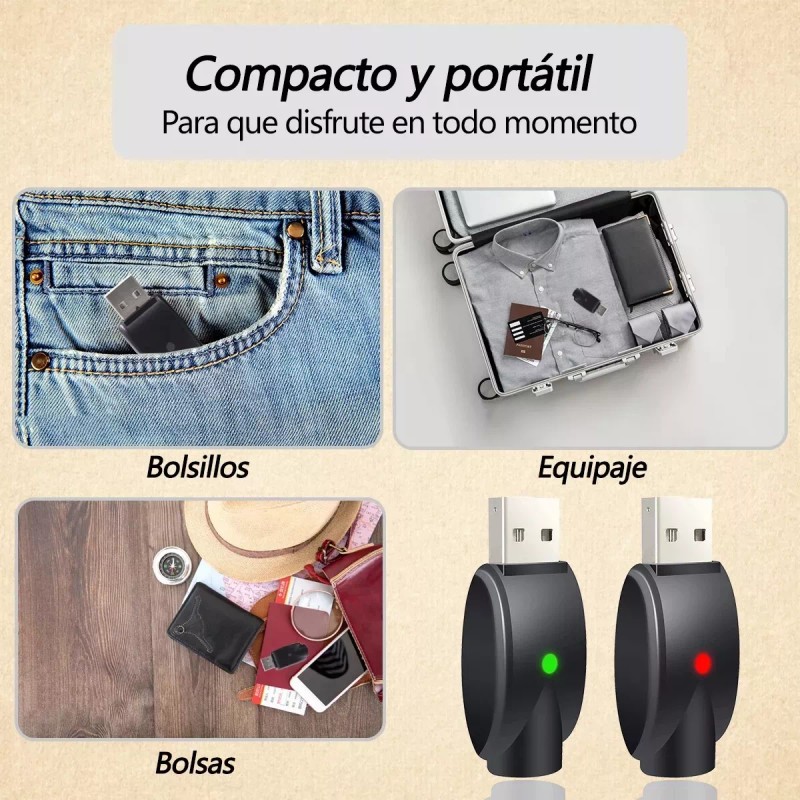 L&T Cargador Usb Para Ego510 Universal Conector Roscado Cargador