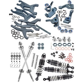 RCMYou Upgrades Part for 1/10 Slash 2WD/Slash 2WD VXL,Drive Shaft CVD Axles,Alloy Big Bore RC Shock Absorber,Front Rear Suspension Arm,Caster Block,Steering Blocks,Rear Stub Axle Carriers,Titanium