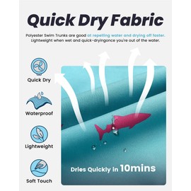 maamgic Mens Swim Trunks Quick Dry Swim Shorts with Mesh Lining Funny Swimwear Bathing Suits 7inch Acid Blue Large