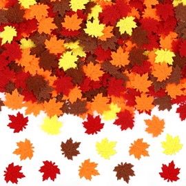 MARFOREVER Fall Felt Maple Leaf Confetti, 500Pcs Thanksgiving Leaves Confetti Decorations Mixed Fall Colors Table Scatter Centerpiece for Fall Art Crafts Supplies Thanksgiving Party Accessories