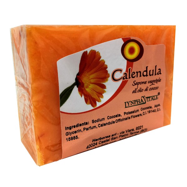 Natural Soap Bar - Pure Vegetable Calendula Soap - Emollient soap for Dry Sensitive and Delicate Skin - Healing properties - Handmade Italian Soap