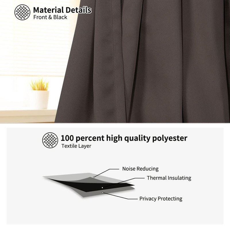 PiccoCasa Blackout French Door Curtain Panel - Blackout Door Curtain