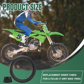 NIGOOLATA 3.00-17 Inner Tube for Dirt Bike Tires 2.75/3.00-17 Replacement Inner Tubes Compatible with Honda Trail, Baja Motorsports, 110cc, 125cc, and 140cc Off-road Bikes - 2 Pack