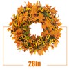 Prashent Large Fake Fall Flowers Wreath 28 inch Artificial Autumn
