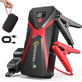 NHOWIN Battery Jumper Starter Portable, 4000A 4 in 1 Function Jump Starter Up to 7.5L Gas & 5.0L Diesel Engines 12V Jump Box for Car Battery with Smart Jumper Cables and LED Flashlight