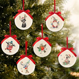Lesser & Pavey Set of 6 Christmas Tree Baubles | Christmas Tree Decorations For All Types Of Trees | Kooks Christmas Decorations For Home or Office - Bug Art