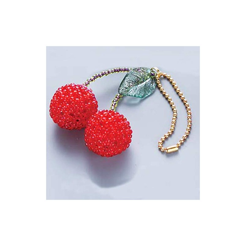 Miyuki NO27 Fruit Charm, Cherries, Width Approx. 1.4 inches (3.5