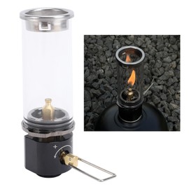 SIXRUN Licht Camping Kerzenlampe, Aluminiumlegierung Retro Camping-Laterne mit Gas und Kerze, Tragbare Laterne für Camping, Wandern, Angeln