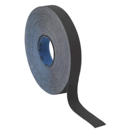Sealey ER2525150 Emery Roll Blue Twill 25mm x 25mtr 150Grit , Black