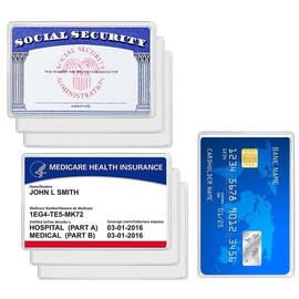 New Medicare Card Holder Protector Sleeves, 12Mil Clear PVC Soft Water Resistant Medicare Card Protector Sleeves for Credit Card Business Card Social Security (Matte 6 Pack)