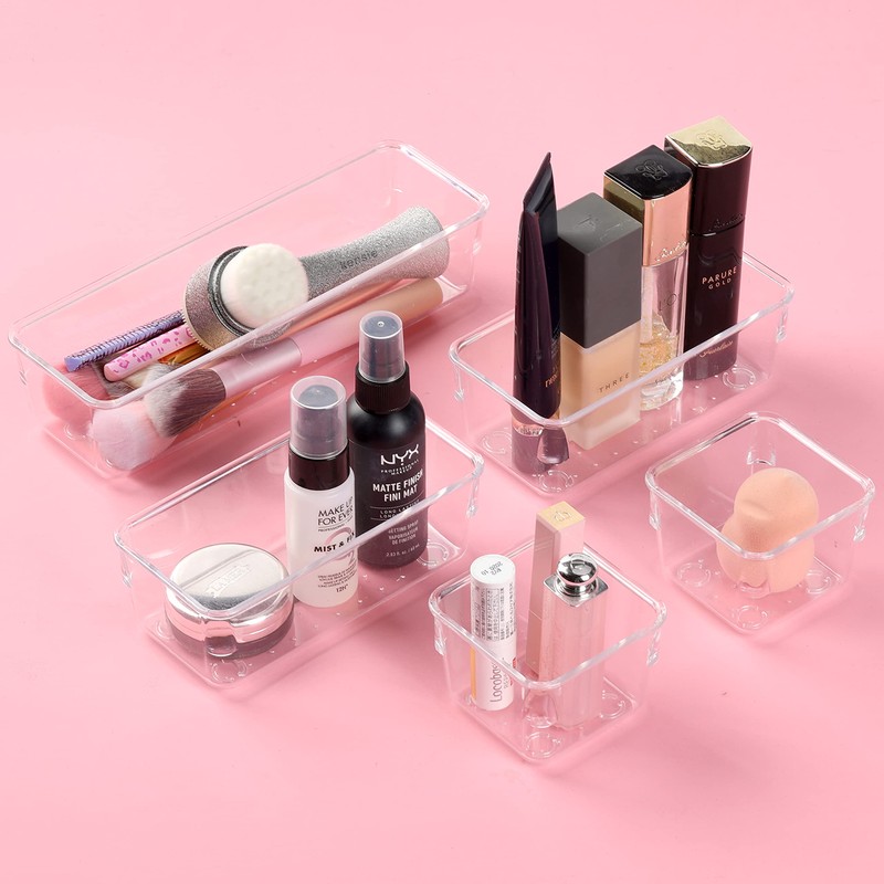 Mr. Pen- Drawer Organizers Set, 5 pcs, Clear Plastic Makeup
