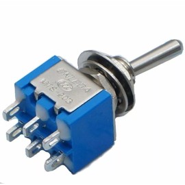 Unbranded Toggle Switches 5 Pcs 3 Position Mini MTS-203 6-Pin DPDT ON-OFF-ON 6A 125VAC