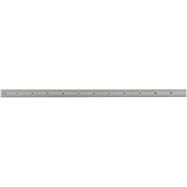 Mitutoyo 182-222, Steel Rule, 12" (16R), (1/32, 1/64, 1/50, 1/100"), 1/64" Thick X 1/2" Wide, Satin Chrome Finish Tempered Stainless Steel