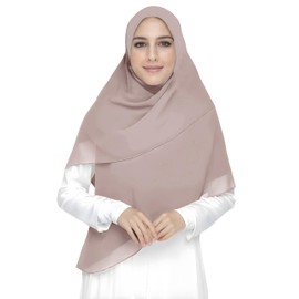 Lina & Lily Premium Chiffon Hijab Head Scarf Shawl Wrap for Muslim Women Square 58'' x 58'' (Nude)