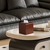 Square Tissue Box Cover, Luxury PU Leather Tissue Holder with