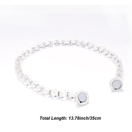 SUQ I OME 2 Pack of Crystal Pearl Beaded Curtain tiebacks Magnetic Curtain Tiebacks Holdbacks Curtain Clips Curatin Holder Blingbling Curtain Holdbacks for Drapes (Crystal White 35cm)